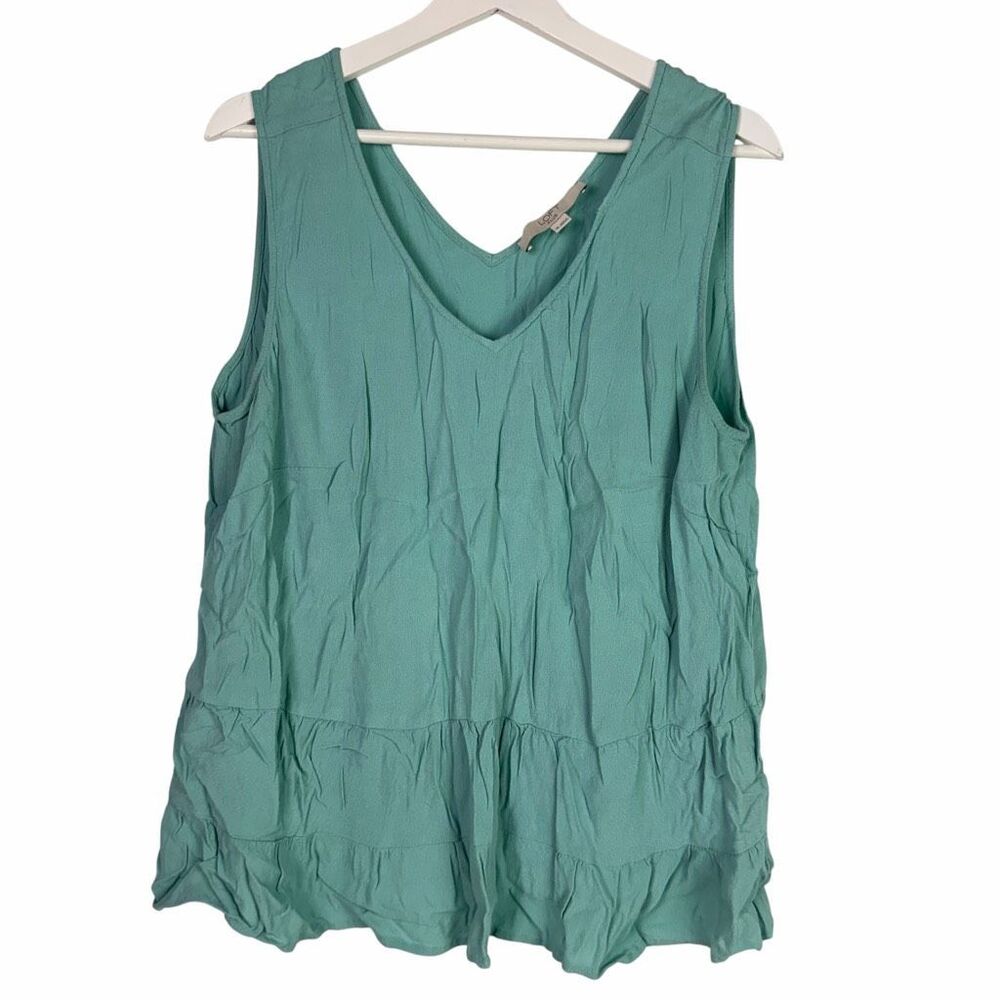 Loft Sleeveless Tiered size 18 Green Top